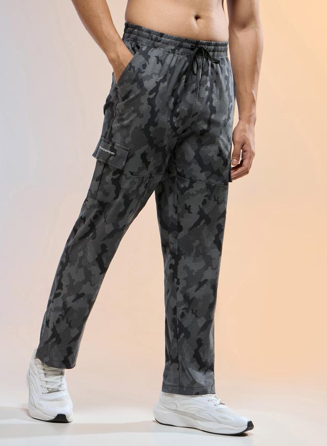 Technosport Men Printed Straight Fit Sports Cargo Trackpants - Image 1
